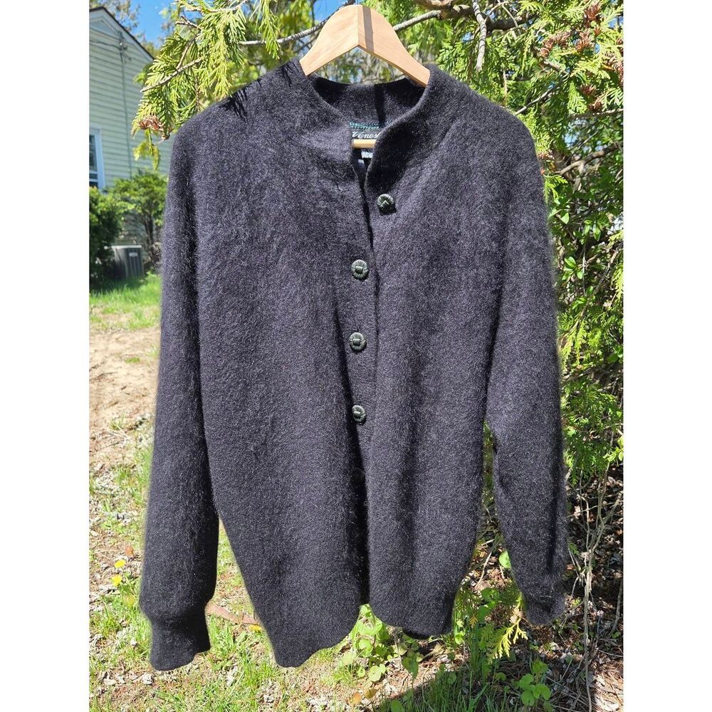 VTG 80s 90s Venesha 80% Angora Jacket Coat Sz. L
